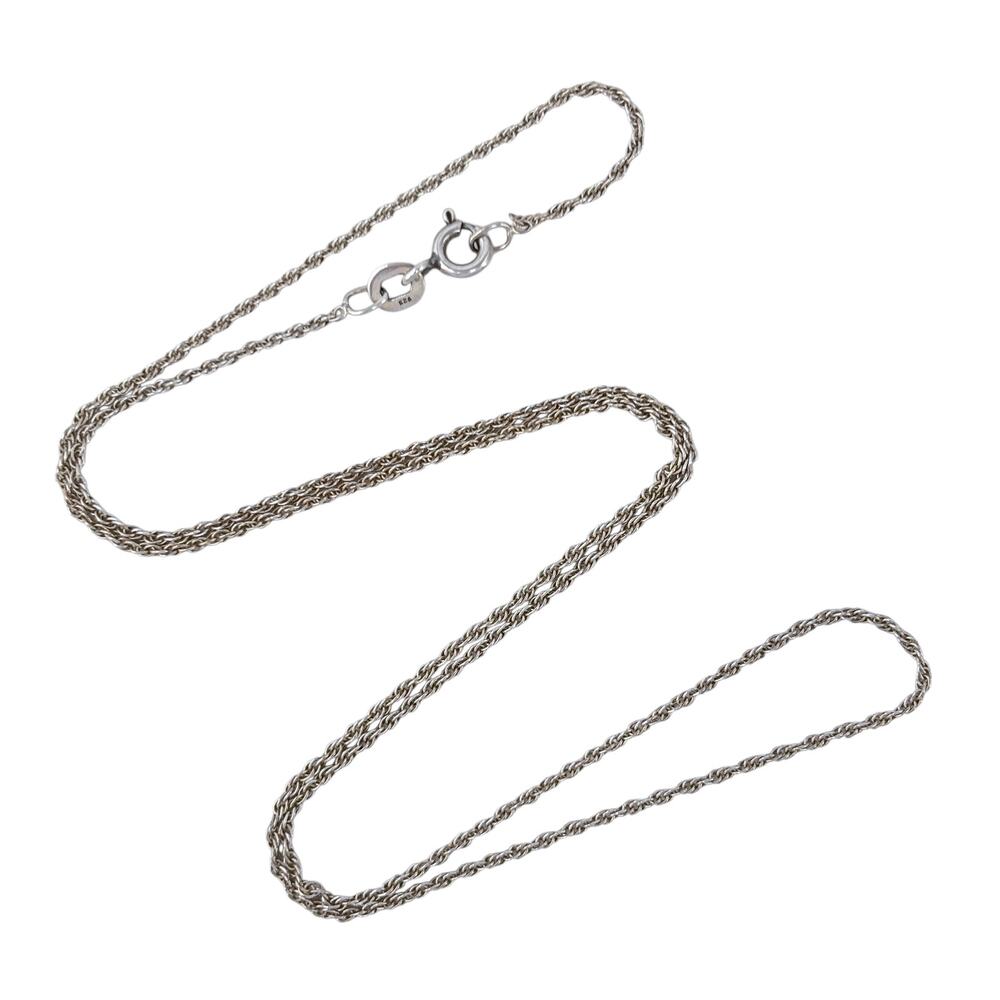 Vintage Sterling Silver 925 Rope Chain Necklace 18"
